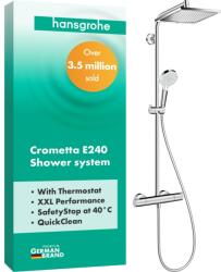 Hansgrohe Sistem de dus hansgrohe Crometta E cu termostat, cap de dus 240 mm, crom (35411600)