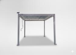 Garden Line Pergolă bioclimatică din aluminiu 3x3x2, 5m gri cu iluminare LED solară 80453 (GOL0555)