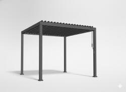 Chomik Pergolă din aluminiu 3x3x2, 5m gri cu iluminare LED și lamele duble 80455 (VIN0623)