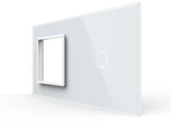 LIVOLO Panou Priza Simpla + Intrerupator Simplu cu Touch LIVOLO din Sticla (VL-P7E/01-4W)
