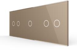 LIVOLO Panou Intrerupator Dublu + Simplu + Dublu cu Touch LIVOLO din Sticla (BB-C7-C2/C1/C2-13)