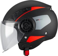MT Helmets Cască de motocicletă deschisă MT Aeris Demure B5 negru mat-roșu (MT1377D46B52)