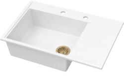 Ruvetti Axel 160 K gránit mosogató 79x50 cm fehér 3001AXK_WH160K_W-PVDCH (3001AXKWH160KWPVDCH)