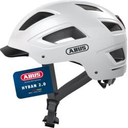 ABUS Hyban 2.0 Kerékpáros Sisak Hátsó Lámpával, L-es méret, Polar White - Férfi és Női Városi Bukósisak ABS Héjjal