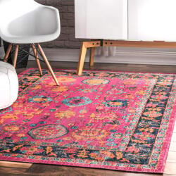 nuLOOM RZSW04A Perzsa Flora szőnyeg - 152 x 226 cm, rózsaszín - virágmintás területi szőnyeg nappaliba, hálószobába (RZSW04A)