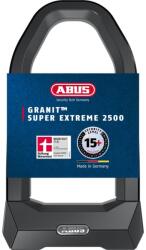 ABUS Granit Super Extreme 2500/165HB230 U-lakat kerékpárhoz és e-bike-hoz - Szögcsiszolós fűrészelés ellen, 15-ös biztonsági szint, USH2500 tartóval (2500/165HB230)