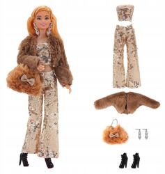  Flitteres Glamour Szett Szőrmével És Kiegészítőkkel Babi Babához 28-30 cm (UBB-SET-CEK5)