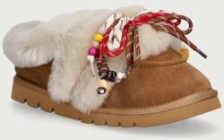 Nokwol papuci de casă pentru femei din piele întoarsă April Chestnut Hairy Suede 9BY2-OBDUAB_88X