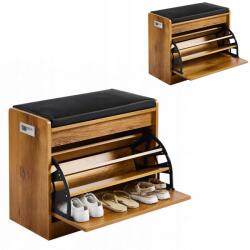 Jumi JUMIhome Cipősszekrény ülőfelülettel sötét tölgy 60cm előszobába (4971922328366)