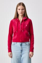 Juicy Couture cipzáras melegítőfelső kapucnival női velúr MADISON HOODIE - piros M
