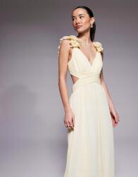 Forever New sárga maxi ruha nyitott vállú B23 M