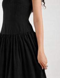  Asos Design Pamut Fekete Ruha Casual Vállpántokkal B23 XL