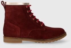 Pom D'api gyerek bokacsizma velúrból TRIP HI LACE - burgundia 32
