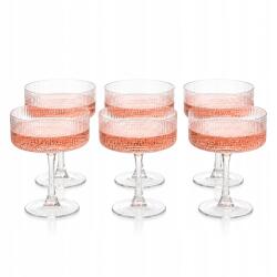 Florina Martini poharak prosecco pezsgő bordázott csíkos Felicia 300ml 6db (3K2309)