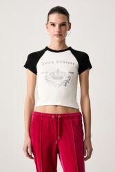 Juicy Couture női t-shirt pamut elasztánnal REGAL REBELLE RAGLAN - bézs L