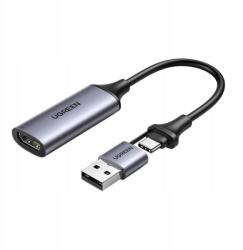 UGREEN Képrögzítő kártya Grabber Hdmi Ugreen CM489, 4K 60Hz, USB+USB-C (40189)