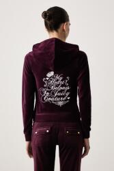 Juicy Couture cipzáras melegítőfelső kapucnival női velúr SCRIPT REBELLE ROBYN - burgundia XL