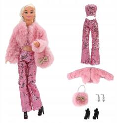  Flitteres Glamour Szett Szőrmével És Kiegészítőkkel Babi Babához 28-30 cm (UBB-SET-CEK4)