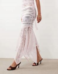  Asos Design rózsaszín maxi csipkés szoknya B23 L/XL