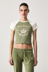 Juicy Couture t-shirt női pamut elasztánnal REGAL REBELLE RAGLAN - zöld M