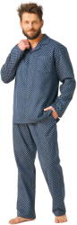 Key pijama bărbați cu nasturi Key 912 bleumarin FLANEL: 4XL (34991 4XL)