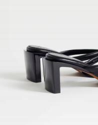 Topshop fekete elegáns magassarkú flip-flop papucs B25 38 díszítéssel