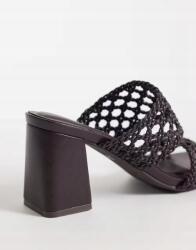 New Look barna hálós magassarkú flip-flop papucs B25 39