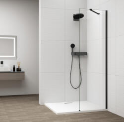 POLYSAN ESCA BLACK MATT Walk-in zuhanyfal, falra szerelhető, transzparent üveg, 300mm (ES1030-02) (POLYSAN-ES1030-02)