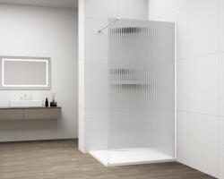 POLYSAN ESCA WHITE MATT Walk-in zuhanyfal, falra szerelhető, flutes üveg, 700mm (ES1370-03) (POLYSAN-ES1370-03)