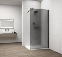 POLYSAN ESCA BLACK MATT Walk-in zuhanyfal, falra szerelhető, matt füst üveg, 900mm (ES1490-02) (POLYSAN-ES1490-02)