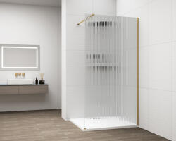 POLYSAN ESCA GOLD MATT Walk-in zuhanyfal, falra szerelhető, flutes üveg, 800mm (ES1380-04) (POLYSAN-ES1380-04)
