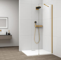 POLYSAN ESCA GOLD MATT Walk-in zuhanyfal, falra szerelhető, transzparent üveg, 400mm (ES1040-04) (POLYSAN-ES1040-04)