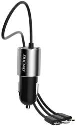 Dudao Incarcator Auto Cu Cablu Lightning / microUSB / USB-C Dudao R5ProN, 17W, 3.4A, 1 x USB-A, Negru
