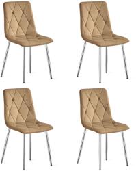 FDY Set 4 Scaune Bucatarie/Dining Fido, Picioare Cromate, Catifea Maro