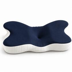 PillePárna pillangó párna 1 db - kék, ergonomikus memóriahabos nyakpárna (PP-NEKEM-KEK)