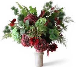 Botane Buchet de flori artificiale Crimson Evergreen (BOT-CH25-BOU-003)