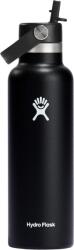 Hydro Flask Sticlă termică cu muștiuc îngust și pai Hydro Flask 621 ml Black (S21CFS001)