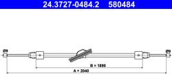 ATE Cablu, Frana De Parcare 24.3727-0484.2 Mercedes-Benz Cls/Cls Shooting Brake (24.3727-0484.2)