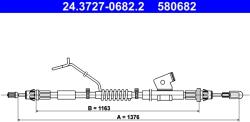 ATE Cablu, Frana De Parcare 24.3727-0682.2 Ford Tourneo Custom V362 (24.3727-0682.2)