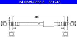 ATE Furtun Frana 24.5239-0355.3 Citroën Jumpy Ii Fiat Scudo Peugeot Expert (24.5239-0355.3)