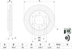 Bosch Disc Frana 0986479704 Fiat Fullback Pick-Up Mitsubishi L200/L200 / Triton (0986479704)