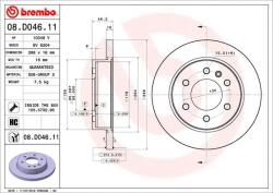 BREMBO Disc Frana 08. D046.11 Mercedes-Benz Sprinter 3, 5-T/Sprinter 3, 5-T Tourer (08.D046.11)