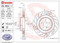 BREMBO Disc Frana 09. A822.11 Mercedes-Benz C-Class/Cls/Cls Shooting Brake/E-Class (09.A822.11)