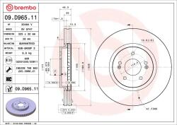 BREMBO Disc Frana 09. D965.11 Hyundai Tucson Kia Sportage V (09.D965.11)