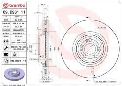 BREMBO Disc Frana 09. D981.11 Mercedes-Benz Gle (09.D981.11)