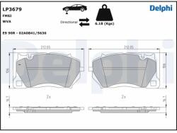 DELPHI Set Placute Frana, Frana Disc Lp3679 Audi A6 C8/A7/Q8 Porsche Cayenne/Panamera (LP3679)