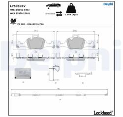 DELPHI Set Placute Frana, Frana Disc Lp5050Ev Bmw X3/X5/I4 (LP5050EV)