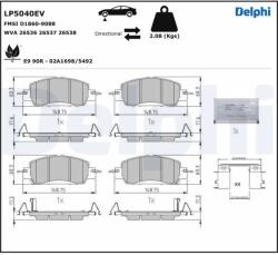 DELPHI Set Placute Frana, Frana Disc Lp5040Ev Honda E (LP5040EV)
