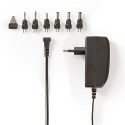 Nedis ACPA003 univerzális AC-DC tápegység, állítható 9V-24V, 24W, 1.0 - 1.5 A, 6 cserélhető táp dugó (ACPA003)