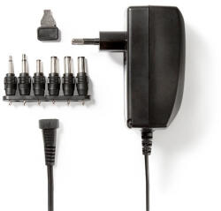 Nedis ACPA007 univerzális AC-DC tápegység, állítható 3V-12V, 2, 25A, 27W, 6 cserélhetó táp dugó (ACPA007)